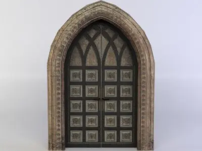 Door gothic Low-poly 3D model