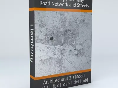 Hamburg Road Network and Streets 3D model