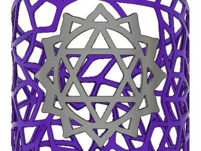 Heart Chakra Glass Vase Holder 3D print model