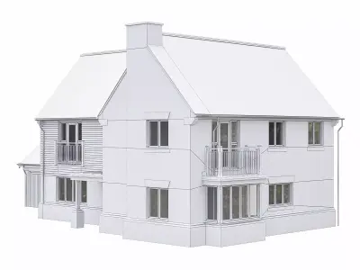 Neighborhood Houses P12 Low-poly 3D model