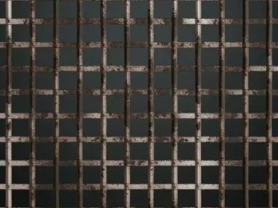 Full Silver Rust Metal Gate Transparent PBR Seamless Texture
