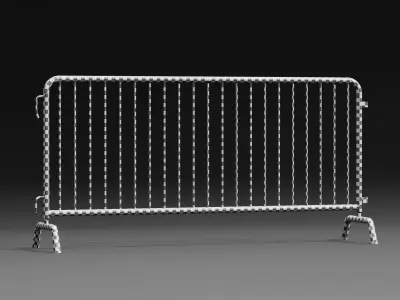 Steel Barrier PBR Game-Ready Low-poly 3D model