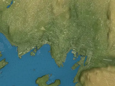 Oslo - Topography Terrain Low-poly 3D model