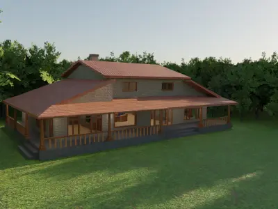 House Interior - Low Poly Game Ready Model Intractable Assets Low-poly 3D model