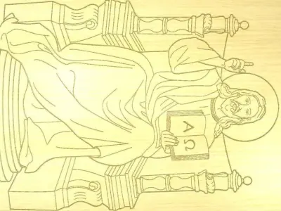 COPTIC VECTOR FOR V-CARVING Low-poly 3D model