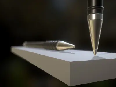 Pen black silver 3D model