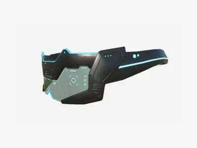 SciFi Glasses F02 Black Blue - Character Design Fashion Low-poly 3D model
