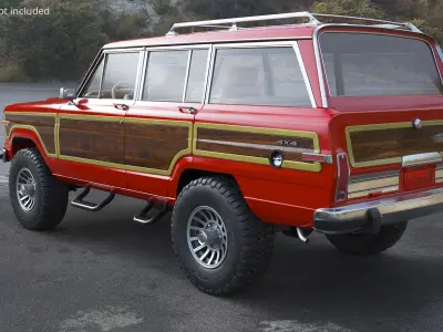  Vintage Utility SUV Wood Panels Red 