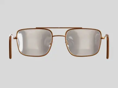 Rectangle glasses Free low-poly 3D model