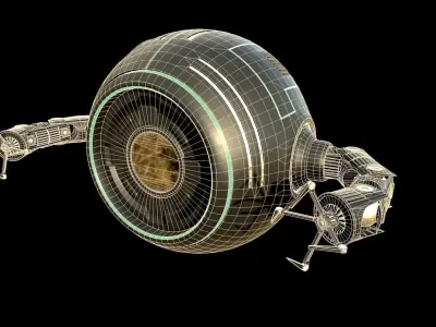 Sci-Fi Repair Drone Low-poly 3D model