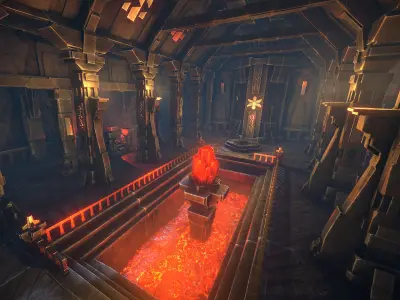 Dwarven ruins Low-poly 3D model