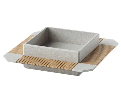 SQUARE PLANTER BENCH 297 3D model