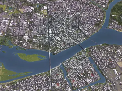 Xiangyang - 3D City Model Low-poly 3D model