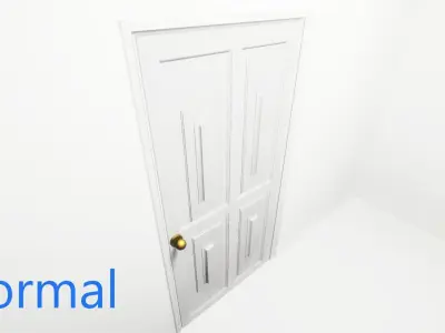 White Wooden Door 2024 - 9K Triangles - GameReady Free low-poly 3D model