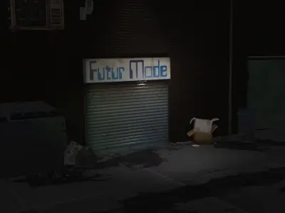 Garages pack  Low-poly 3D model