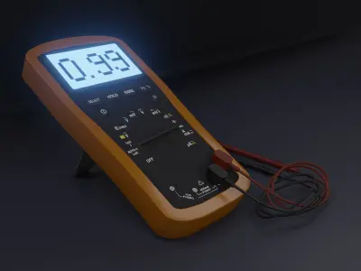 Multimeter 3D model digital Low-poly 3D model