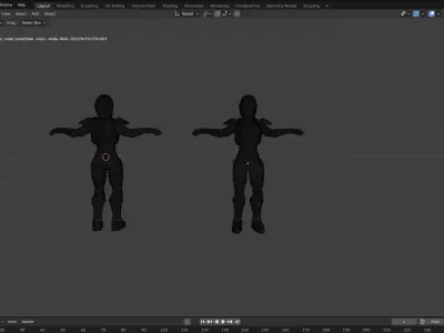Futuristic Armored Space Soldier  T-Pose Low-poly 3D model