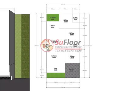 House 6x13m code 567 - Sketchup 3D model 3D model 3D model
