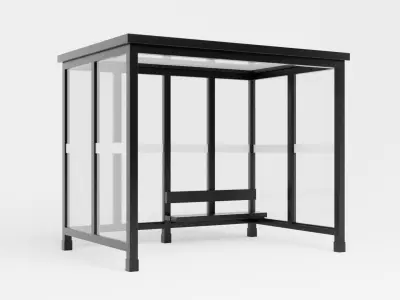 Bus Stop Shelter 1 Low-poly 3D model