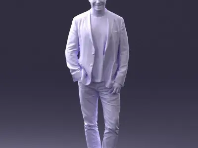 000391 Male Character in Casual Blazer Outfit Low-poly 3D model
