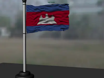 Cambodia flag 3D model
