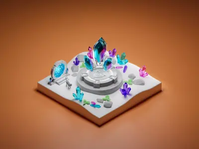 Crystal land 3D model