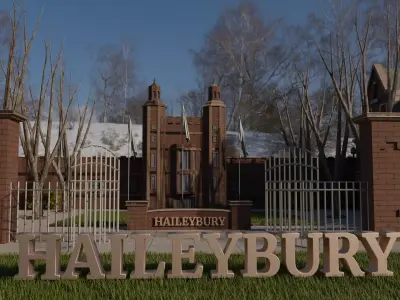 Haileybury College Low-poly 3D model