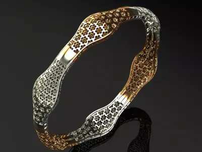 1191 Petal Ripple Bangle 9gm 3D print model