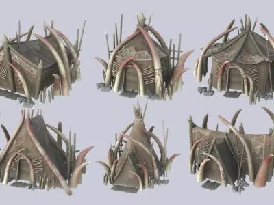Orc house collection 3D Model Pack