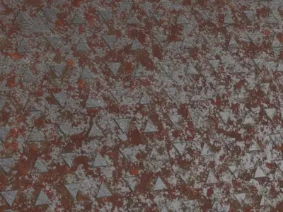 Manhole Cover With Triangle Studs PBR Seamless Texture