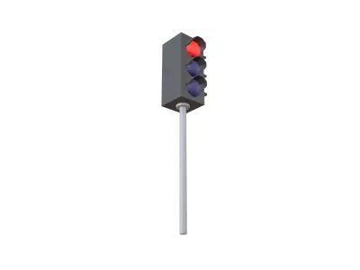 Traffic Light v2 004 Low-poly 3D model