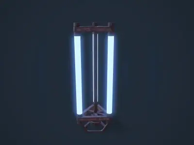 Sci Fi Lamp Low-poly 3D model