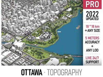 Ottawa Low-poly 3D model