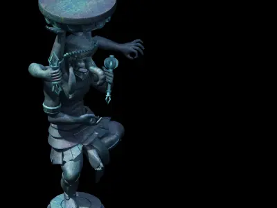 Demon Palace - Religion - Elephant stone carving 01 3D model