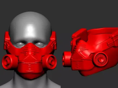 Gas mask helmet 3d model scifi sculpt 3D model