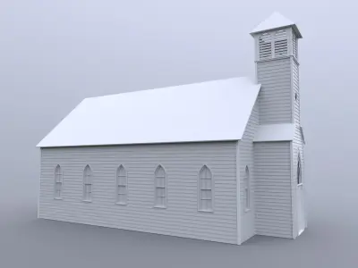 Abandoned Church Low-poly 3D model