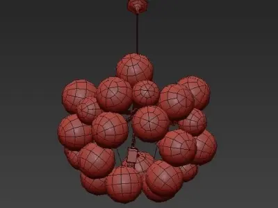 BUBBLES A chandelier with balls hanging from it 3D model
