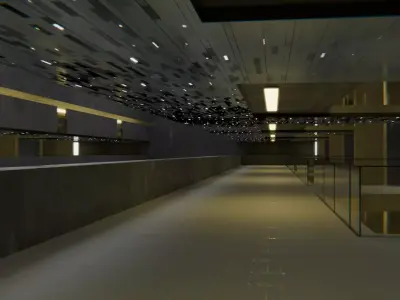 Brutalist Building 03 Low-poly 3D model