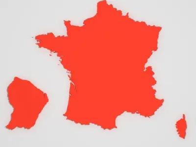 Map of France Low-poly 3D model