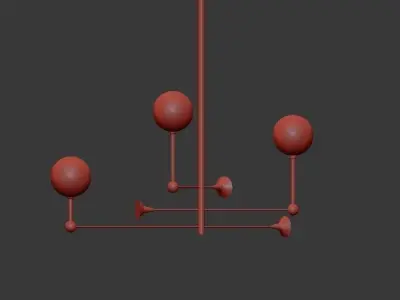 Glass Globe Mobile Chandelier Collection RH 3D model
