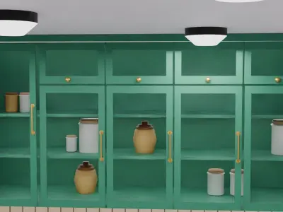 Kitchen Interior Low-poly 3D model