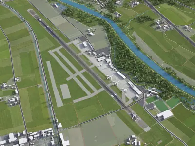 Bern Airport Low-poly 3D model