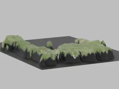 Haiti Map Country Low-poly 3D model