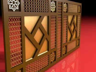 Islamic Mashrabiya Panel 3D Model 3D model