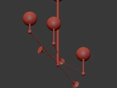 Glass Globe Mobile Chandelier Collection RH 3D model