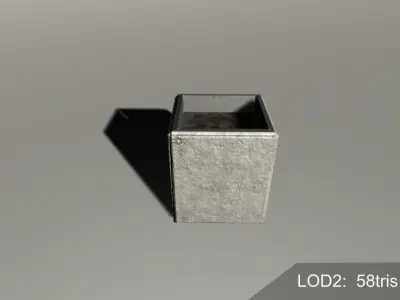 Concrete trashcan Free low-poly 3D model