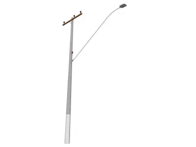 Concrete Lamp Post - Light Pole - Light Post - Street Light 40 3D model