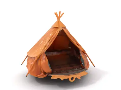 Desert Camp Tent model pack Low-poly 3D model