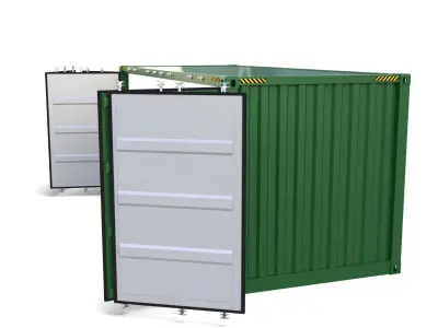 20ft Shipping Container Side Open 3D model