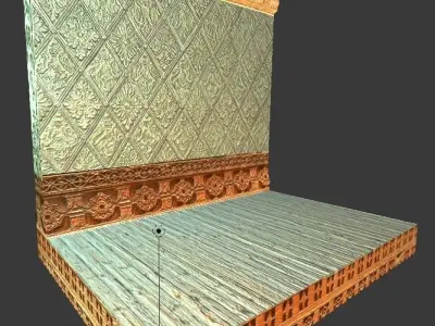 Low Poly  Game Ready Modular Wall Pack Free low-poly 3D model